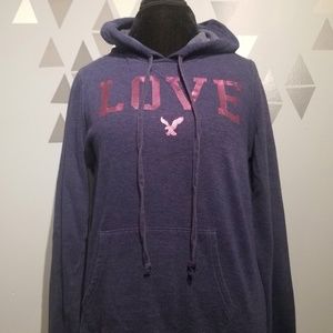 Womens American Eagle LOVE Hoodie Size Large